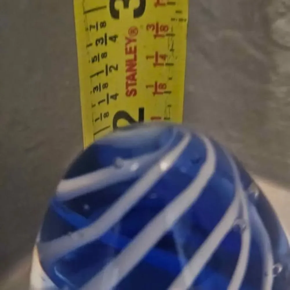 Pele's Hawaiian Glass Blue Swirl Paperweight